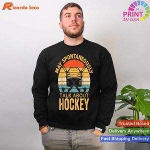 May Spontaneously Talk About Hockey Funny Christmas Gift T-shirt