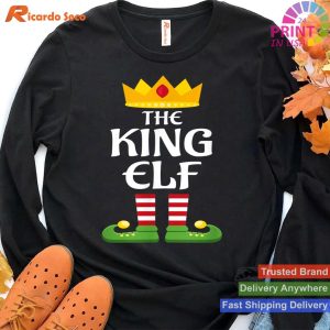 Mens King Elf Family Matching Group Christmas Dad T-shirt