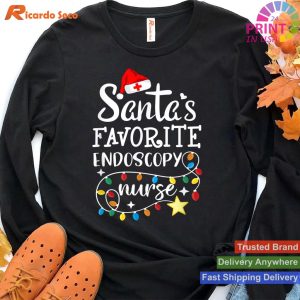 Merry Christmas Nurse Crew Santa's Favorite Endoscopy Nurse T-shirt
