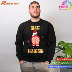 Merry Christmas Snow Santa Butt Funny T-shirt
