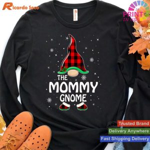 Mommy Gnome Buffalo Plaid Matching Family Christmas Pajama T-shirt