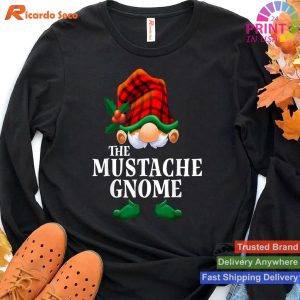 Mustache Gnome Funny Matching Family Christmas Party Pajama T-shirt