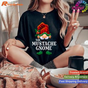 Mustache Gnome Funny Matching Family Christmas Party Pajama T-shirt