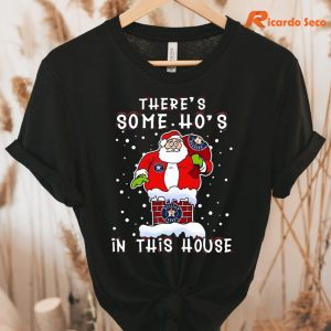New Houston Astros Christmas There's Some Hos In This House Shirt hung on a hanger