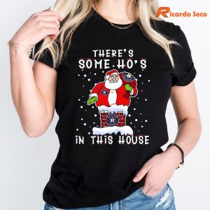 New Houston Astros Christmas There's Some Hos In This House Shirt is worn on the body