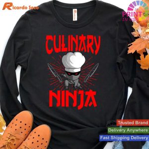 Ninja Culinary Skills Chef Cook Kitchen Knife Hat T-shirt