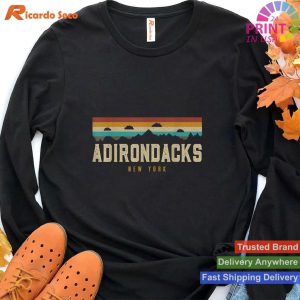 Nostalgic Adirondacks Style Vintage Mountains Hiking Camping T-shirt