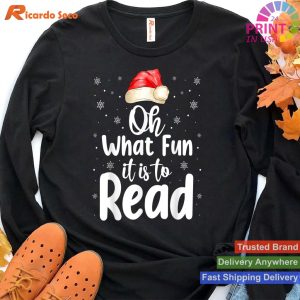 Oh What Fun It Is To Read Librarian Christmas Book Costume T-shirt