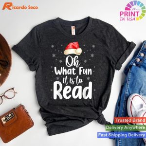 Oh What Fun It Is To Read Librarian Christmas Book Costume T-shirt