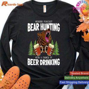 Outdoors Humor Hunting and Beer Appreciation Camping T-shirt