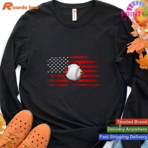 Patriotic American Flag Baseball Essential Baseball T-shirt