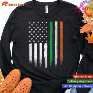 Patriotic Irish American Flag Ireland St. Patrick's Day T-shirt