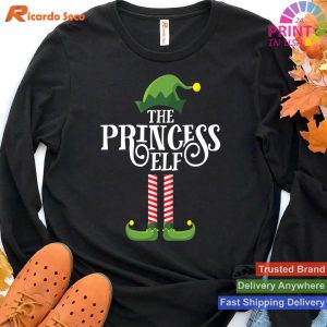 Princess Cute Elf Matching Family Group Christmas Party T-shirt