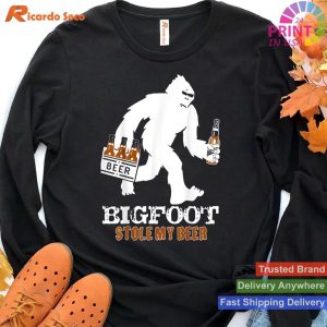 Protect Beer from Bigfoot Enjoy Our Humorous Camping T-shirt