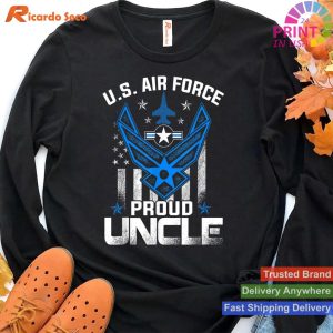 Proud Air Force Uncle Pride Military Shirt U.S. Army Flag T-shirt