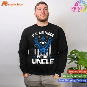 Proud Air Force Uncle Pride Military Shirt U.S. Army Flag T-shirt