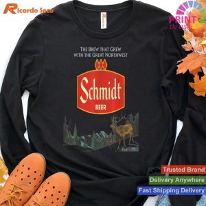 Retro Defunct Nature Scene Schmidt Beer T-shirt