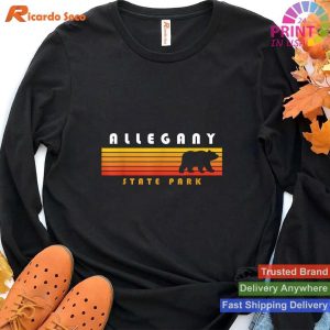 Retro Outdoor Style Allegany State Park Camping New York Bear Vintage T-shirt