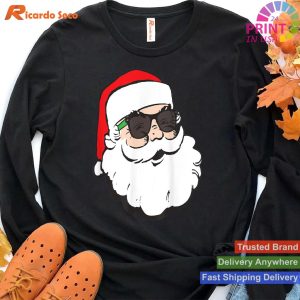 Retro Santa Sunglasses Christmas Party T-shirt