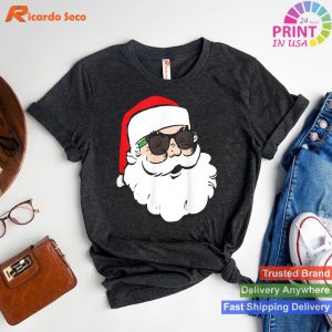Retro Santa Sunglasses Christmas Party T-shirt