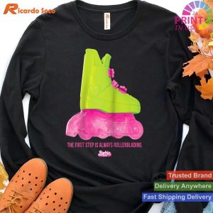 Rollerblading Barbie Movie-Inspired Raglan Baseball Tee T-shirt