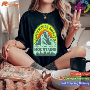 RV Camping Adventure Explore the Mountains Await T-shirt