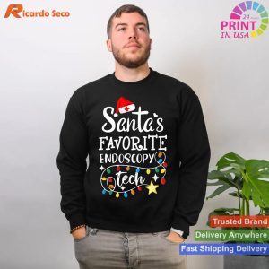 Santa's Favorite Endoscopy Tech Merry Christmas GI Techs T-shirt
