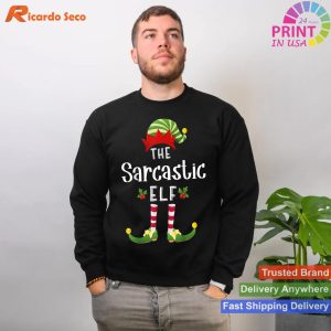 Sarcastic Christmas Elf Matching Pajama X-Mas Party T-shirt