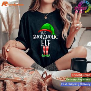 Shopaholic Elf Family Matching Group Christmas Gift Shopping T-shirt