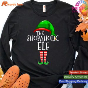 Shopaholic Elf Family Matching Group Christmas Gift Shopping T-shirt