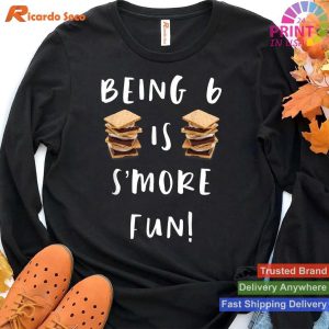 Sixth Birthday Celebration S'more-Themed Party T-shirt