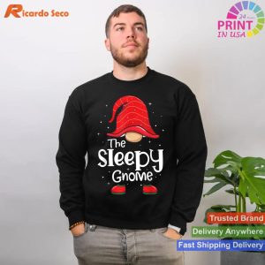 Sleepy Gnome Funny Christmas Matching Family Pajama T-shirt