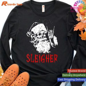 Sleigher Santa Claus Metal Christmas Rock On Hail Santa Tank Top T-shirt