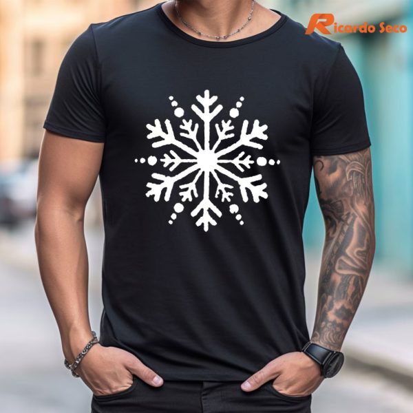 Snowflake Christmas T-shirt is worn on the body