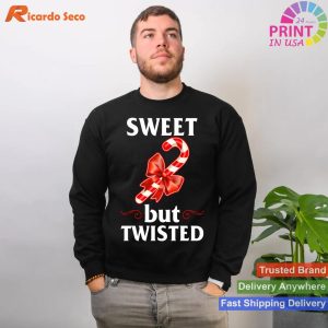 Sweet But Twisted Merry Christmas Candy Cane T-shirt