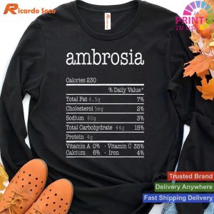 Thanksgiving Christmas Ambrosia Nutritional Facts Funny Food T-shirt