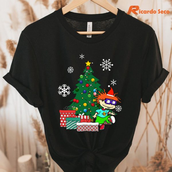 The Rugrats Christmas T-shirt hung on a hanger