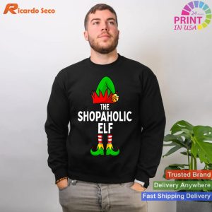 The Shopaholic Elf Funny Christmas Matching Family T-shirt