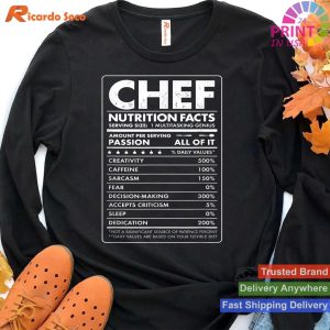 Throwback Flavor Whimsical Chef Nutrition Facts T-shirt