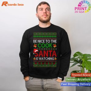 Ugly Christmas Cook Special - Santa Is Watching T-shirt