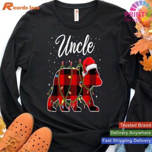 Uncle Bear Shirt, Red Buffalo Plaid Uncle Bear Pajama T-shirt