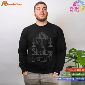 Unisex Style Adventure Begins Camping Tee Gift T-shirt