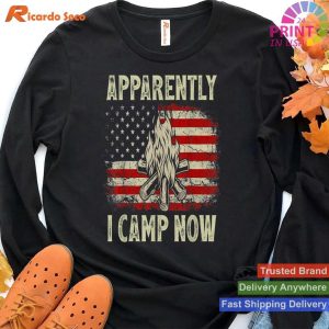 Vintage Camping Pride USA Flag Style T-shirt