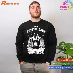 Vintage Horror Camp Camping Crystal Lake Counselor  T-shirt