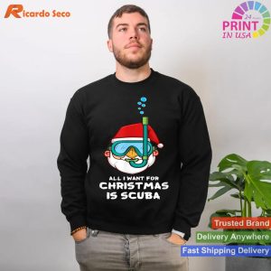 Xmas Santa Claus Scuba Diving Diver Christmas Gift T-shirt