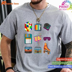 80's Retro Fashion Throwback Culture Disco Music Party T-shirt - Short Sleeve Lover Tee
