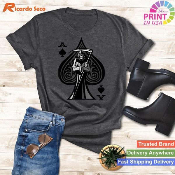 Ace of Spades Reaper Poker Card Death T-shirt