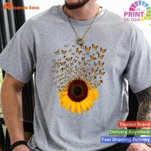 Adorable Butterfly Sunflower T-Shirt Designs for a Vibrant Look