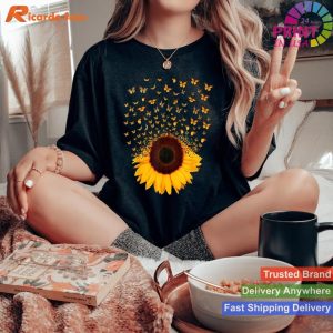 Adorable Butterfly Sunflower T-Shirt Designs for a Vibrant Look