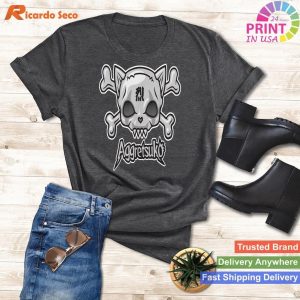 Aggretsuko Skull Tee Stylish Skull and Crossbones T-shirt
